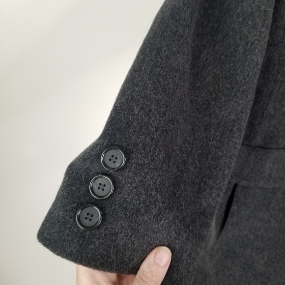 Preston & York Petites Dark Gray 100% Wool Double Breasted Long Coat Size 8P - Picture 15 of 16